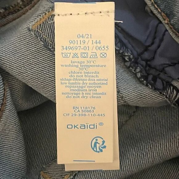 Okaidi Slim Adjustable Waist Bermuda Denim Boys Jeans SZ 12 #1555 - Picture 7 of 8